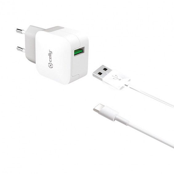 Celly thuislader usb-c 2.4a wit