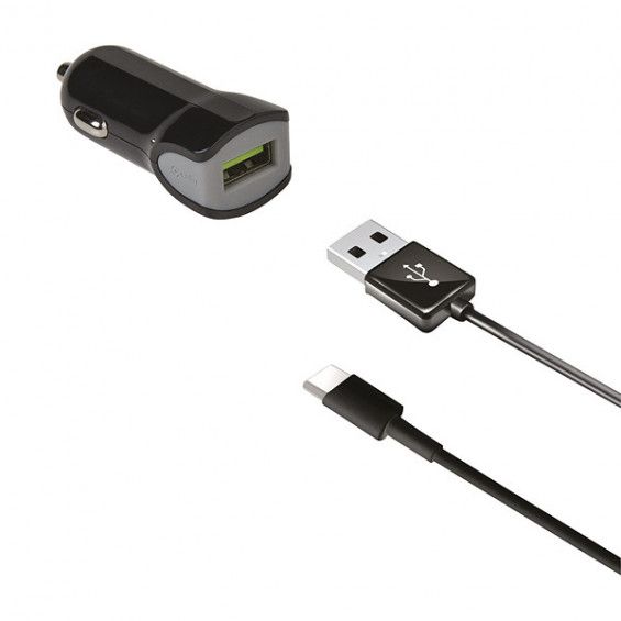 Celly autolader usb-c 2.4a zwart