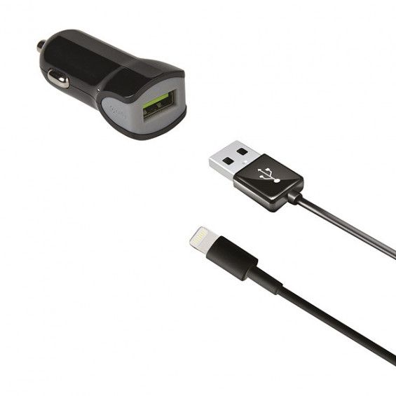 Celly autolader mfi usb 2.4a zwart