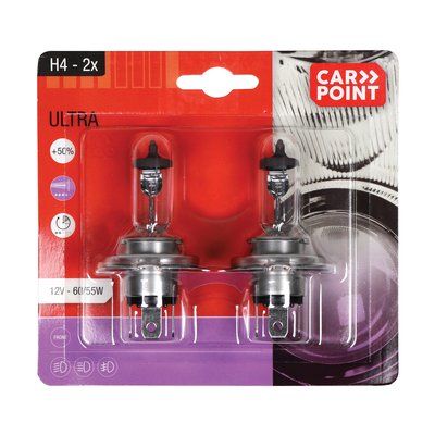 Carpoint ultrabright autolampen h4 12v 60/55w 2 stuks