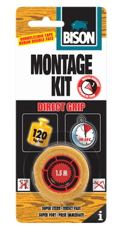 Montagekit tape direct grip 1,5 m kaart