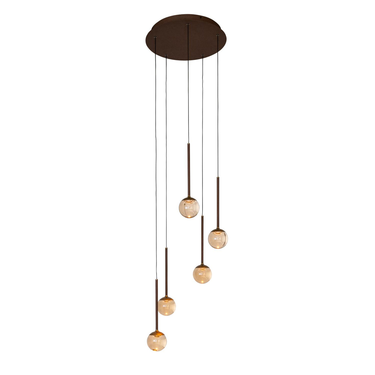 Lucide CALINA dimbare LED-hanglamp Ø 41,9 cm, 5 × 8,2 W, 2200–3300 K, amber