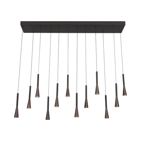 Lucide JOAKIM dimbare LED-hanglamp 12 × 7 W, 2700–4000 K, koffie