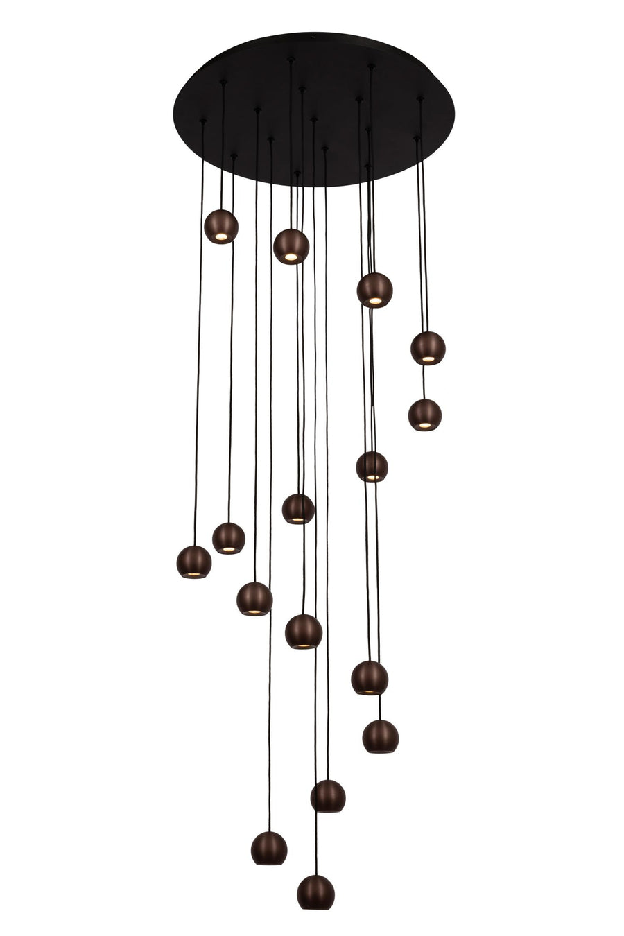 Lucide MONTANA dimbare LED-hanglamp 16 × 5,7 W, 2700–4000 K, koffie