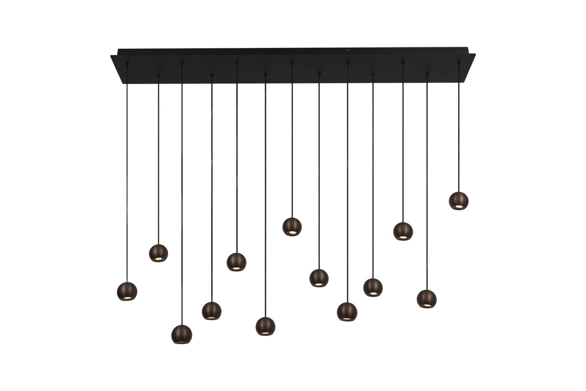 Lucide MONTANA dimbare LED-hanglamp 13 × 5,7 W, 2700–4000 K, koffie