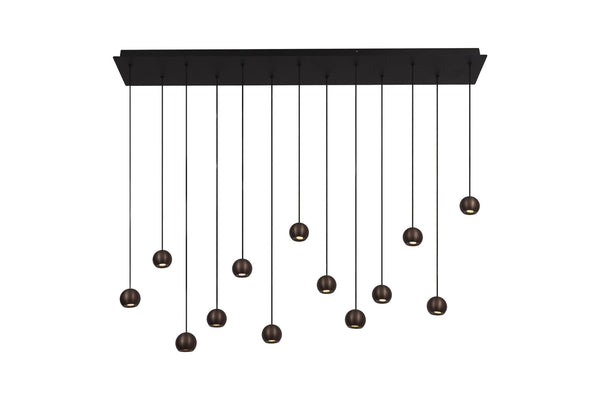 Lucide MONTANA dimbare LED-hanglamp 13 × 5,7 W, 2700–4000 K, koffie