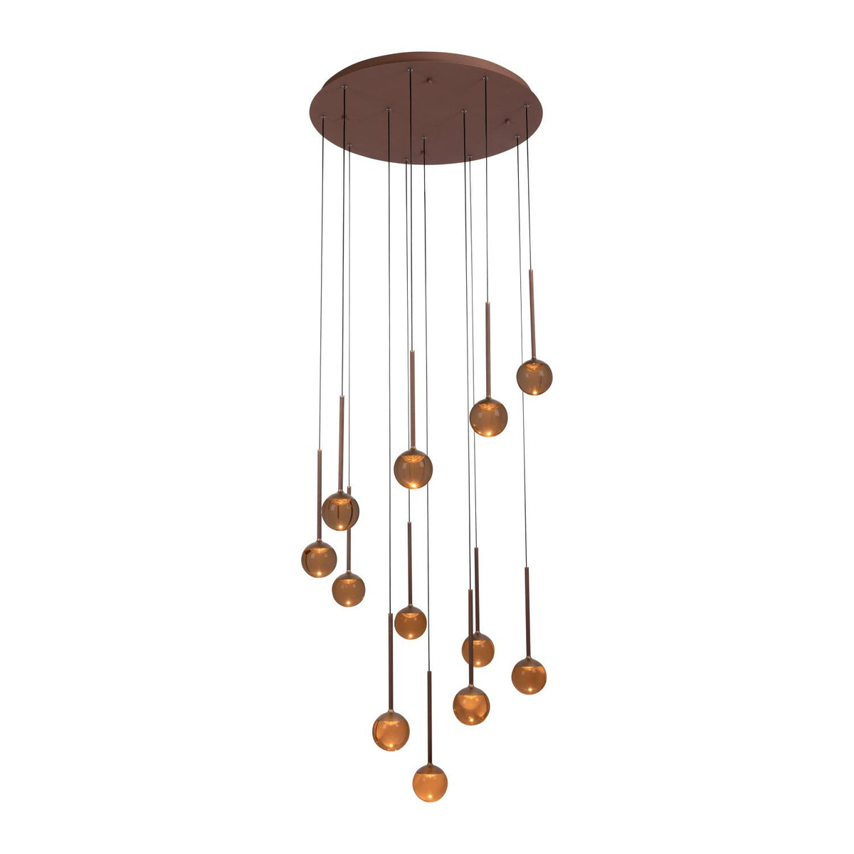 Lucide CALINA dimbare LED-hanglamp Ø 69,9 cm, 12 × 7 W, 2200–3300 K, koffie