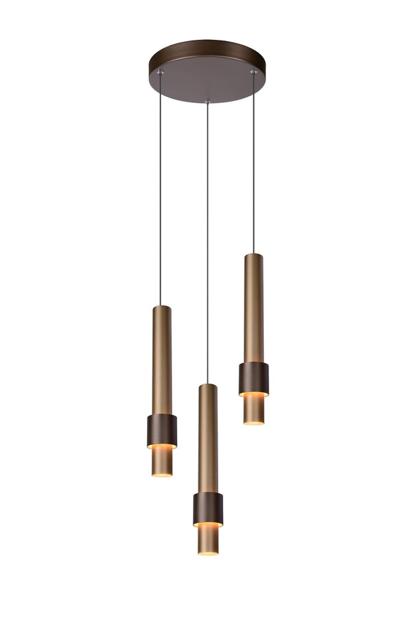 Lucide MARGARY dimbare LED-hanglamp Ø 28 cm, 3 × 4 W, koffie