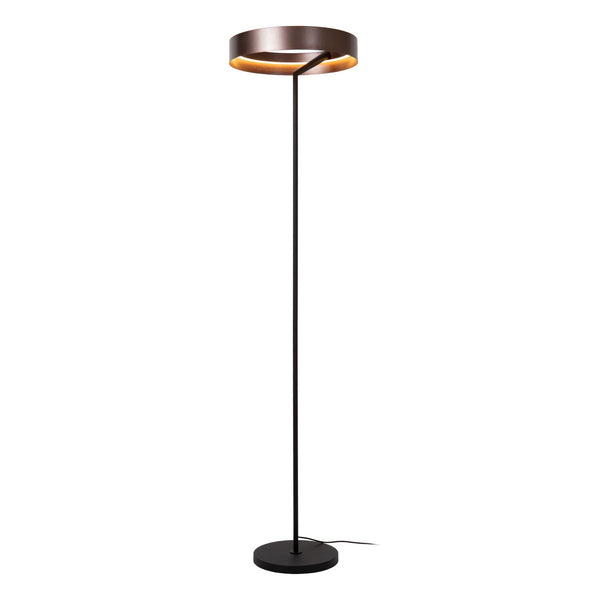 Lucide LEONARD LED-vloerlamp Ø 40 cm, 24 W, 2200–3000 K, koffie