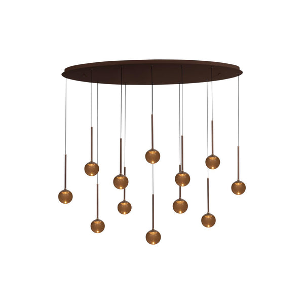 Lucide CALINA dimbare LED-hanglamp 12 × 7 W, 2200–3300 K, koffie