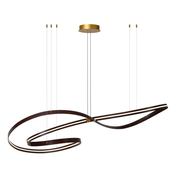 Lucide SLALOM dimbare LED-hanglamp 80 W, 2200–4000 K, koffie