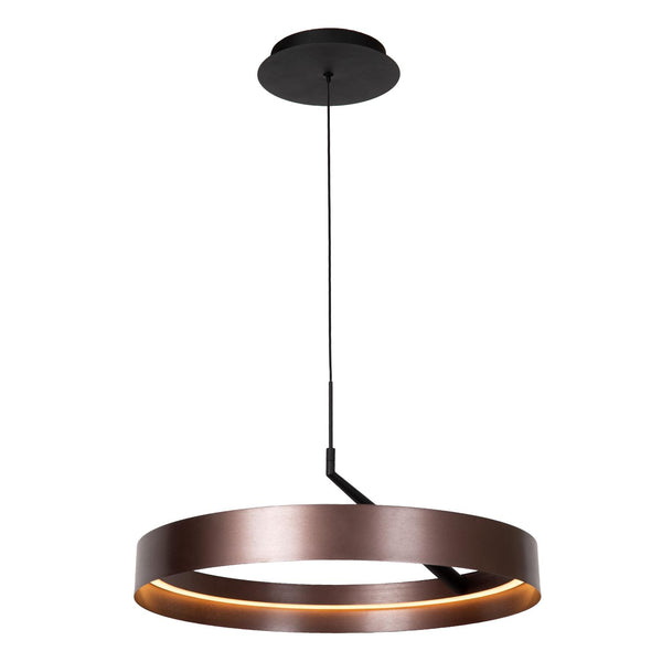 Lucide LEONARD dimbare LED-hanglamp met 3 dimstanden, Ø 54,5 cm, 36 W, 2200–3000 K, koffie