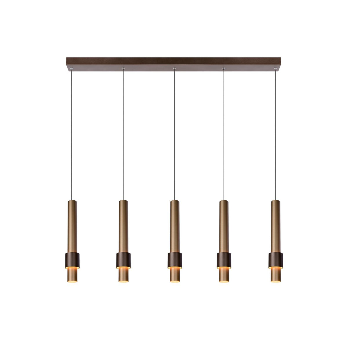 Lucide MARGARY dimbare LED-hanglamp 5 × 4,2 W, koffie