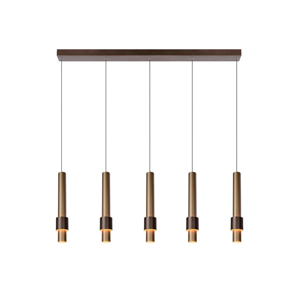 Lucide MARGARY dimbare LED-hanglamp 5 × 4,2 W, koffie