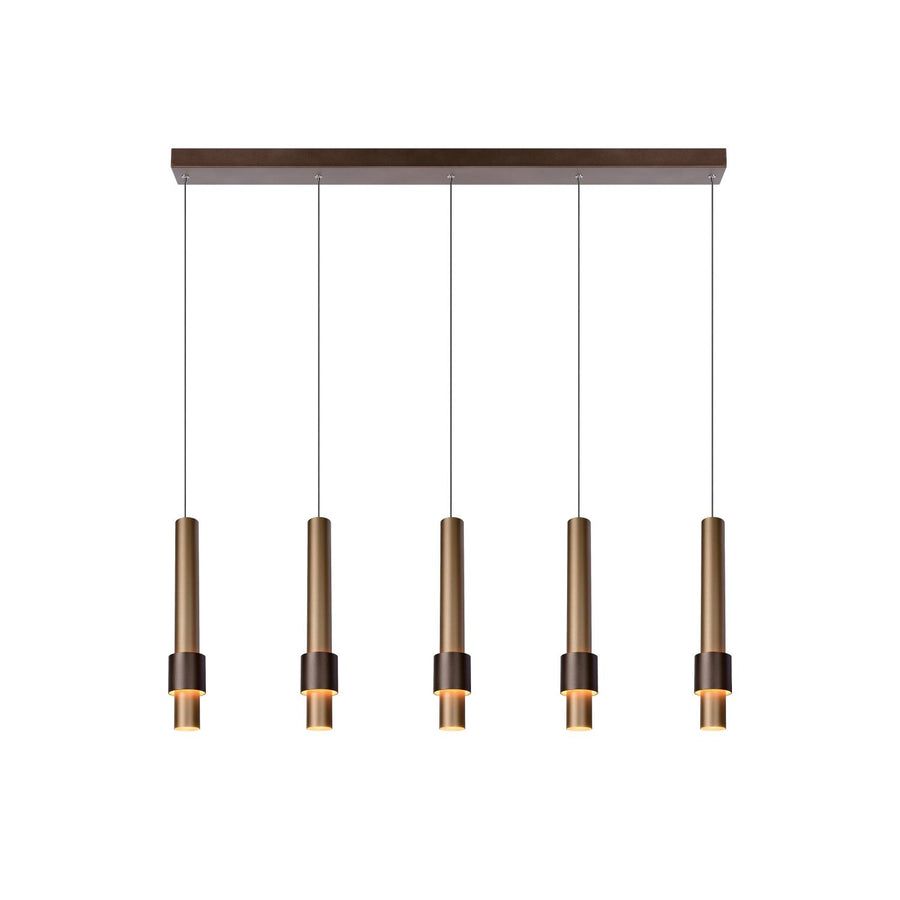 Lucide MARGARY dimbare LED-hanglamp 5 × 4,2 W, koffie