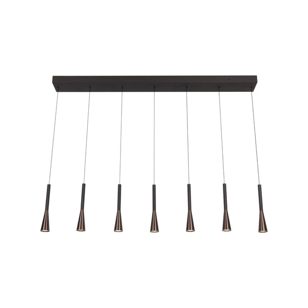 Lucide JOAKIM dimbare LED-hanglamp 7 × 6,2 W, 2700–4000 K, koffie