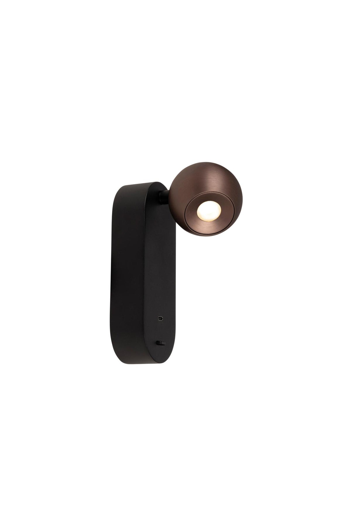 Lucide MONTANA LED-wandlamp met USB-poort, 6 W, 2700–4000 K, koffie