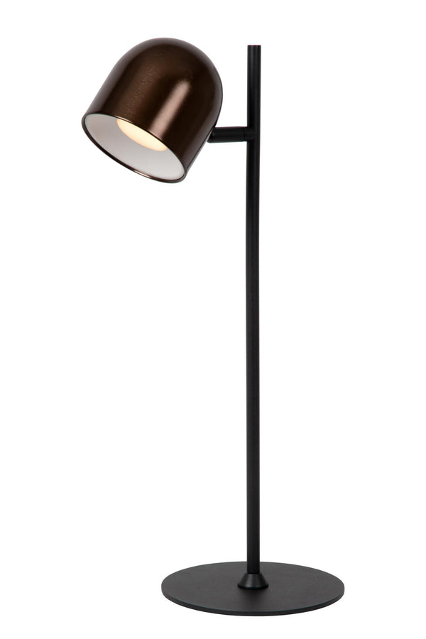 Lucide SKANSKA RECH oplaadbare LED-bureaulamp voor binnen en buiten met dimfunctie, 3 W, 3000–6000 K, IP44, koffie
