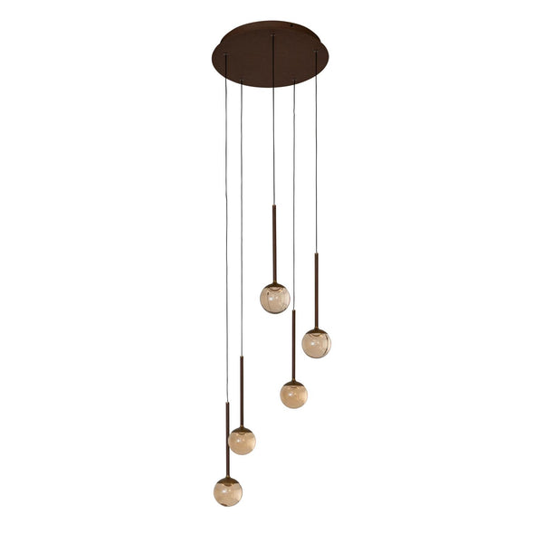 Lucide CALINA dimbare LED-hanglamp Ø 41,9 cm, 5 × 8,2 W, 2200–3300 K, amber