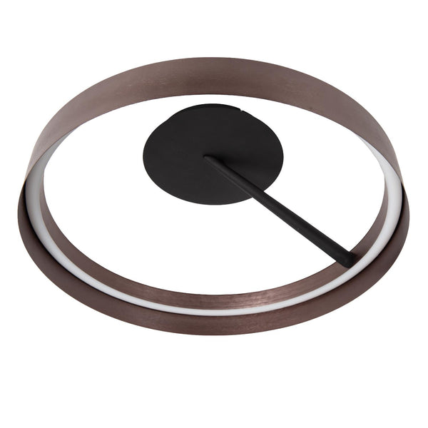 Lucide LEONARD dimbare LED-plafondlamp met 3 dimstanden, Ø 54,5 cm, 35 W, 2200–3000 K, koffie