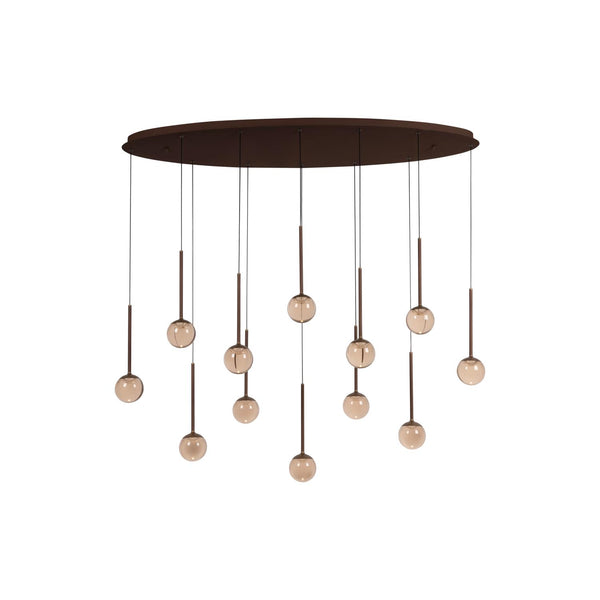Lucide CALINA dimbare LED-hanglamp 12 × 7 W, 2200–3300 K, koffie