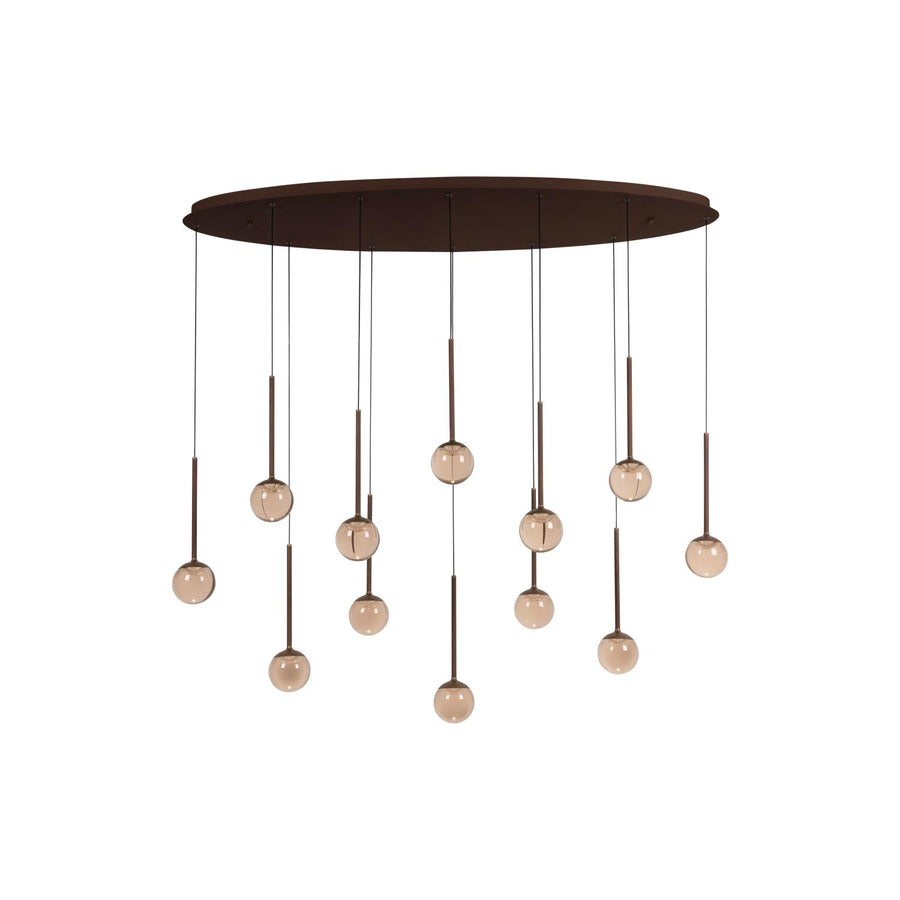 Lucide CALINA dimbare LED-hanglamp 12 × 7 W, 2200–3300 K, koffie