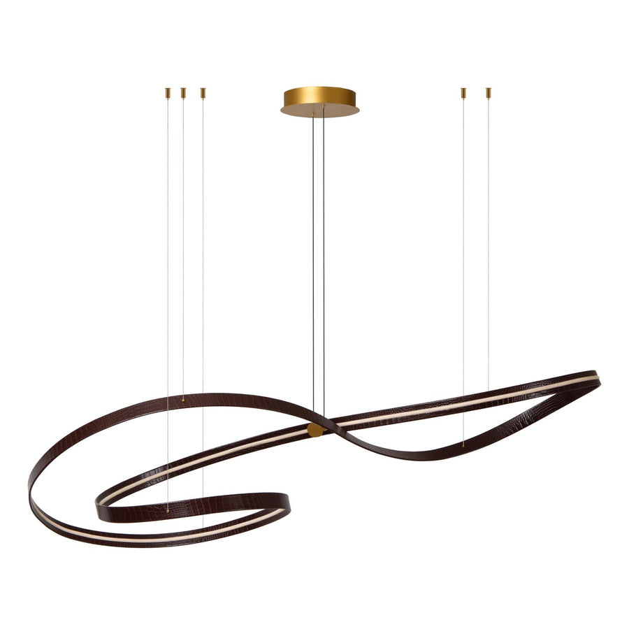Lucide SLALOM dimbare LED-hanglamp 80 W, 2200–4000 K, koffie