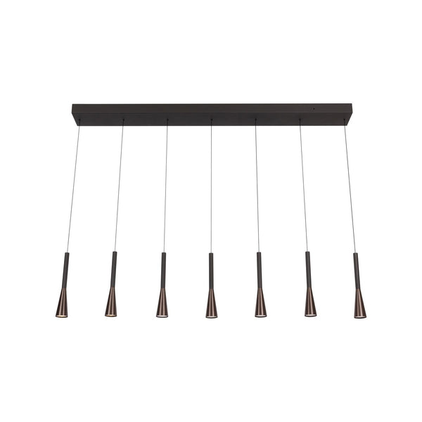Lucide JOAKIM dimbare LED-hanglamp 7 × 6,2 W, 2700–4000 K, koffie