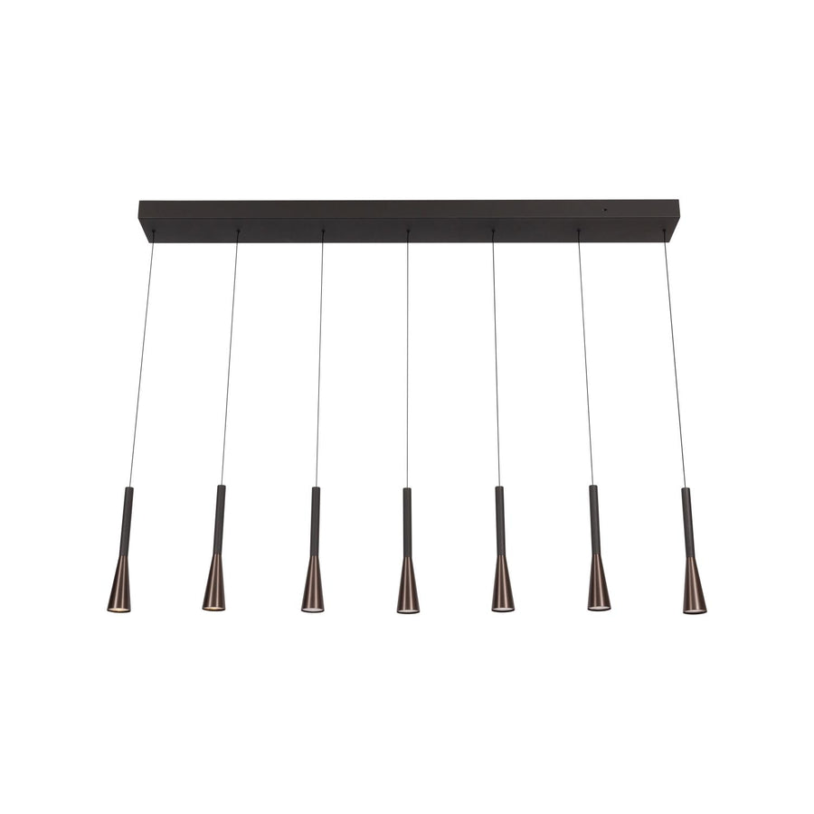 Lucide JOAKIM dimbare LED-hanglamp 7 × 6,2 W, 2700–4000 K, koffie