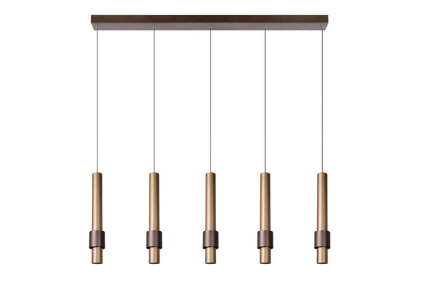 Lucide MARGARY dimbare LED-hanglamp 5 × 4,2 W, koffie