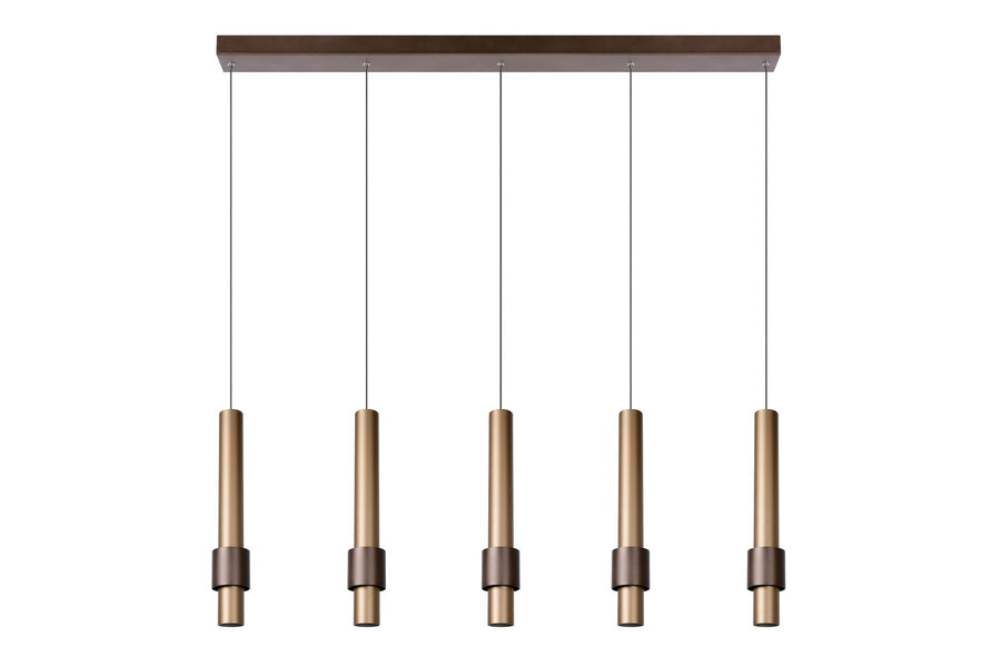 Lucide MARGARY dimbare LED-hanglamp 5 × 4,2 W, koffie