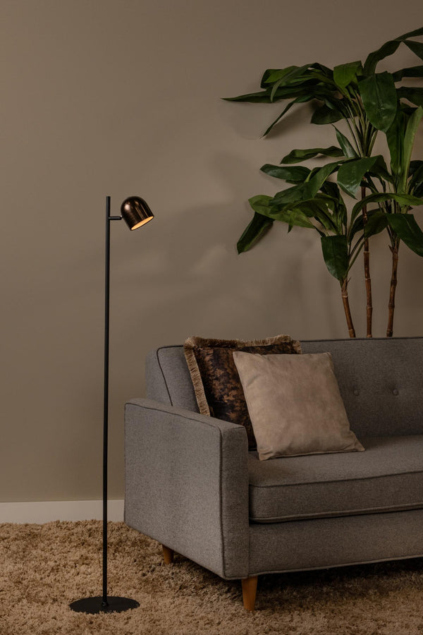 Lucide SKANSKA RECH oplaadbare LED-vloerlamp voor binnen en buiten met dimfunctie, Ø 23 cm, 3 W, IP44, koffie