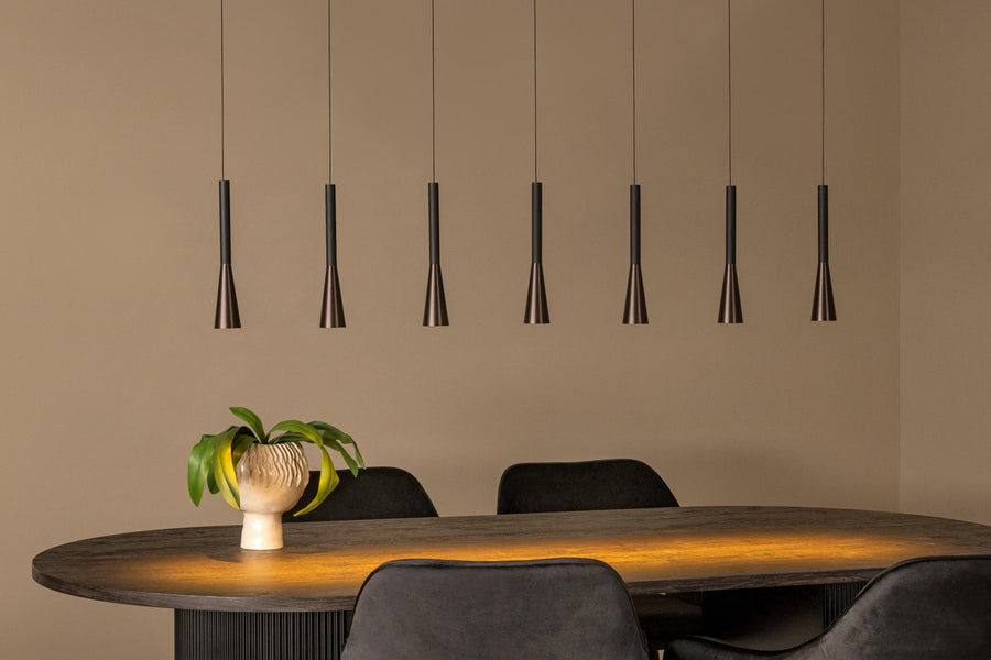 Lucide JOAKIM dimbare LED-hanglamp 7 × 6,2 W, 2700–4000 K, koffie