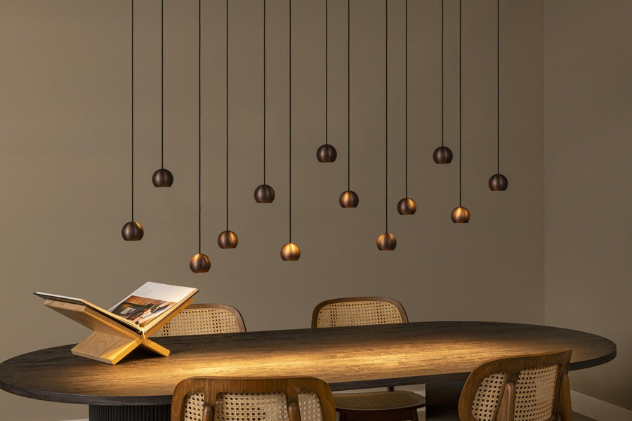 Lucide MONTANA dimbare LED-hanglamp 13 × 5,7 W, 2700–4000 K, koffie
