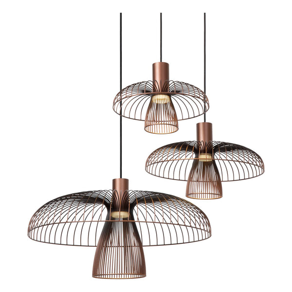 Lucide NIGELLA hanglamp Ø 76 cm, 3 × GU10, koffie