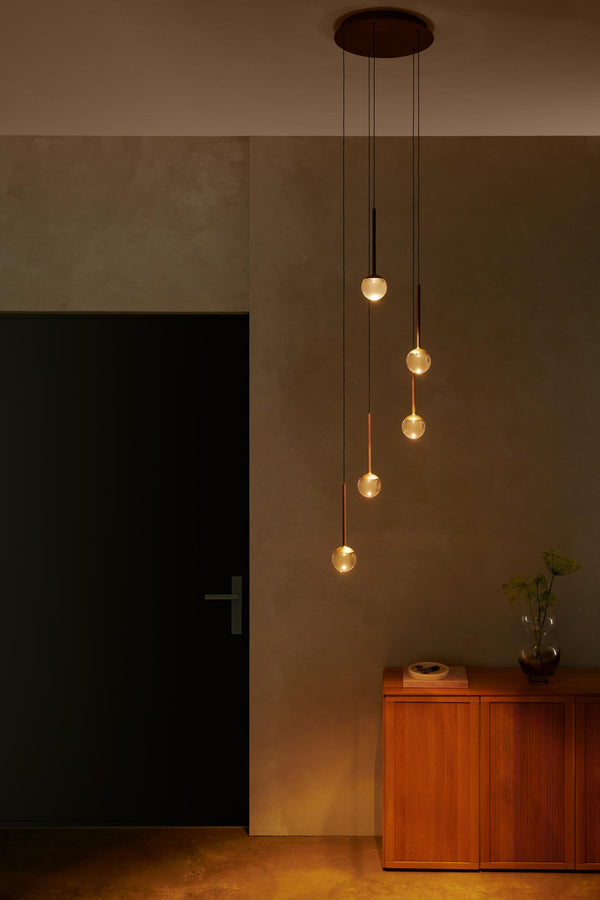 Lucide CALINA dimbare LED-hanglamp Ø 41,9 cm, 5 × 8,2 W, 2200–3300 K, amber