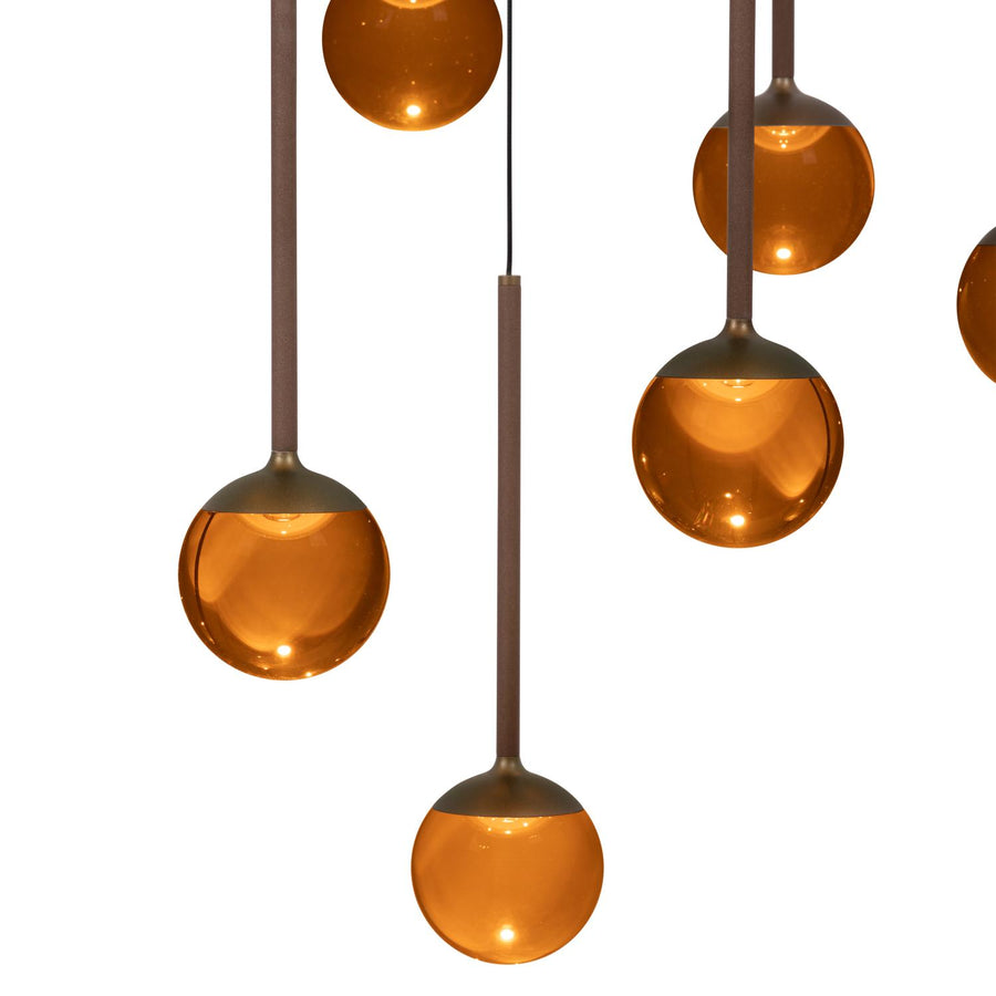 Lucide CALINA dimbare LED-hanglamp Ø 69,9 cm, 12 × 7 W, 2200–3300 K, koffie