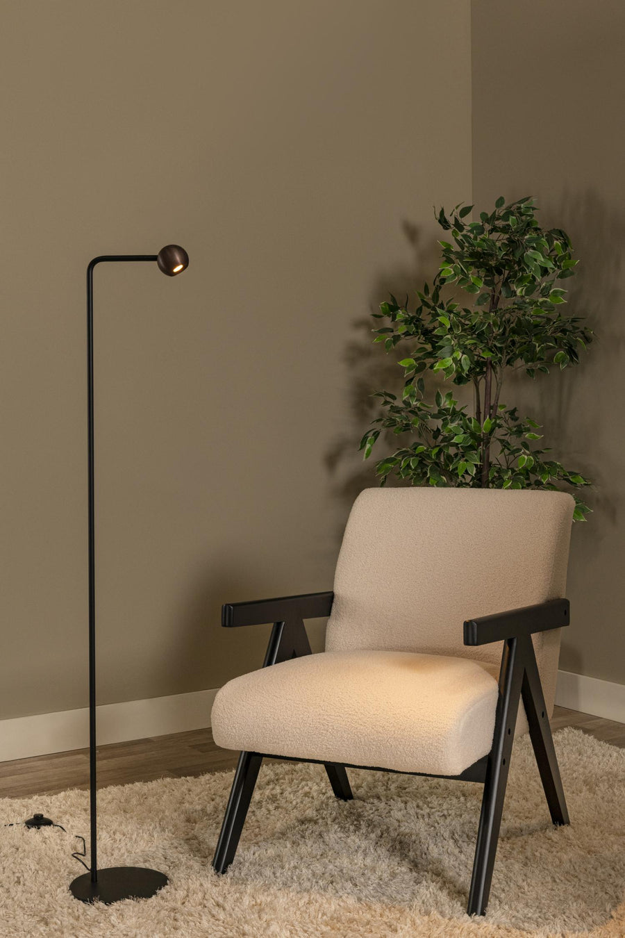 Lucide MONTANA dimbare LED-vloerlamp 6,3 W, koffie