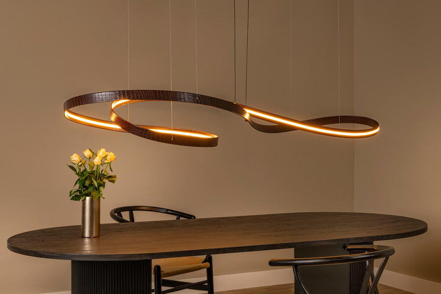 Lucide SLALOM dimbare LED-hanglamp 80 W, 2200–4000 K, koffie