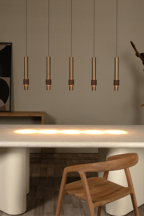Lucide MARGARY dimbare LED-hanglamp 5 × 4,2 W, koffie