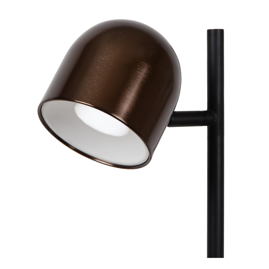 Lucide SKANSKA RECH oplaadbare LED-vloerlamp voor binnen en buiten met dimfunctie, Ø 23 cm, 3 W, IP44, koffie