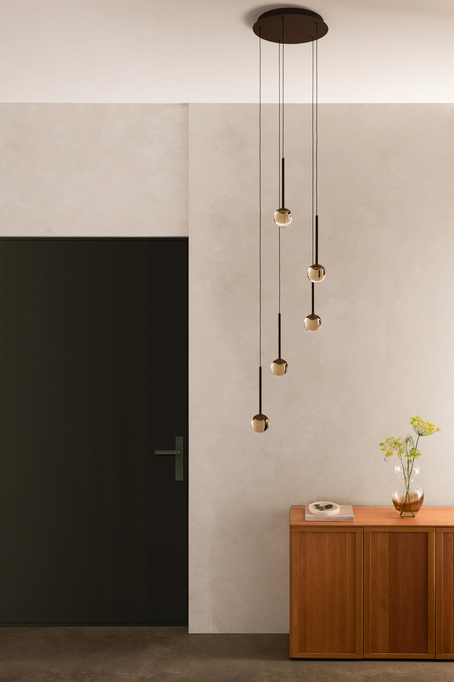 Lucide CALINA dimbare LED-hanglamp Ø 41,9 cm, 5 × 8,2 W, 2200–3300 K, amber