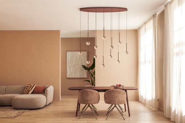 Lucide CALINA dimbare LED-hanglamp 12 × 7 W, 2200–3300 K, koffie