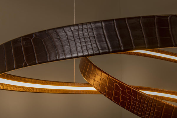 Lucide SLALOM dimbare LED-hanglamp 80 W, 2200–4000 K, koffie