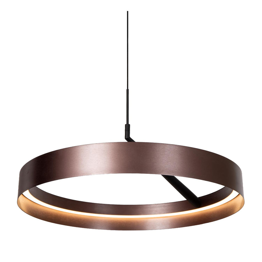 Lucide LEONARD dimbare LED-hanglamp met 3 dimstanden, Ø 54,5 cm, 36 W, 2200–3000 K, koffie