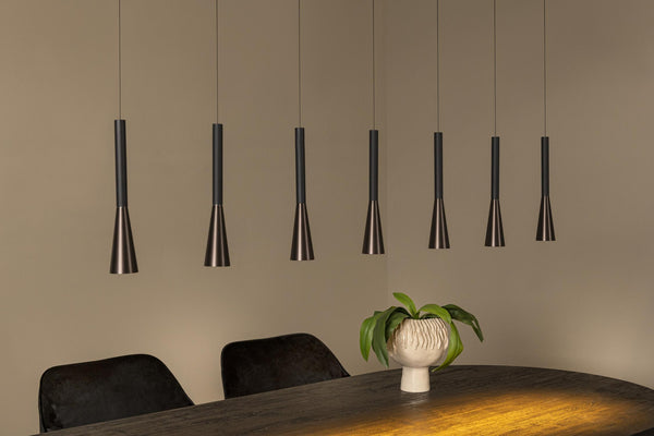 Lucide JOAKIM dimbare LED-hanglamp 7 × 6,2 W, 2700–4000 K, koffie