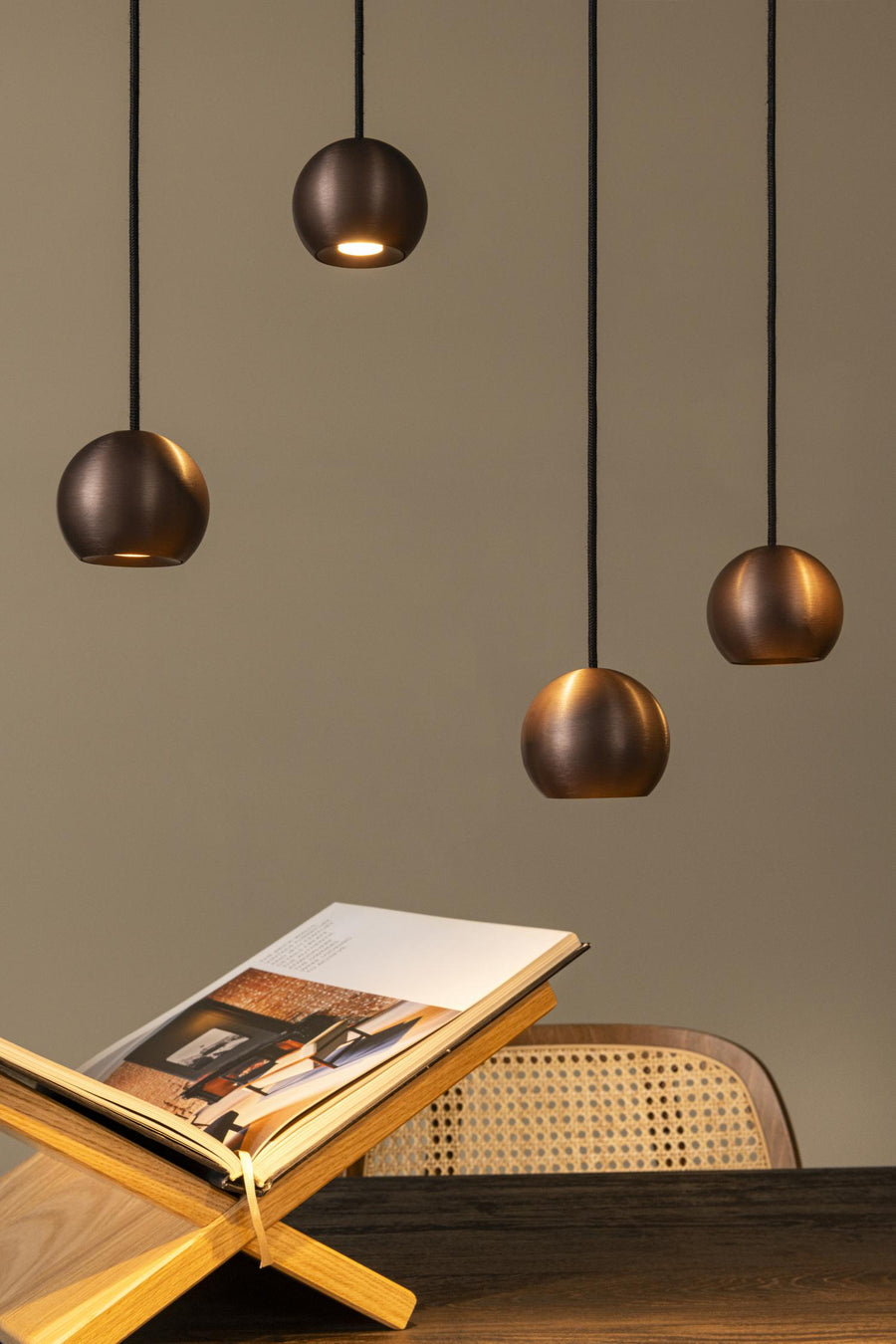 Lucide MONTANA dimbare LED-hanglamp 13 × 5,7 W, 2700–4000 K, koffie