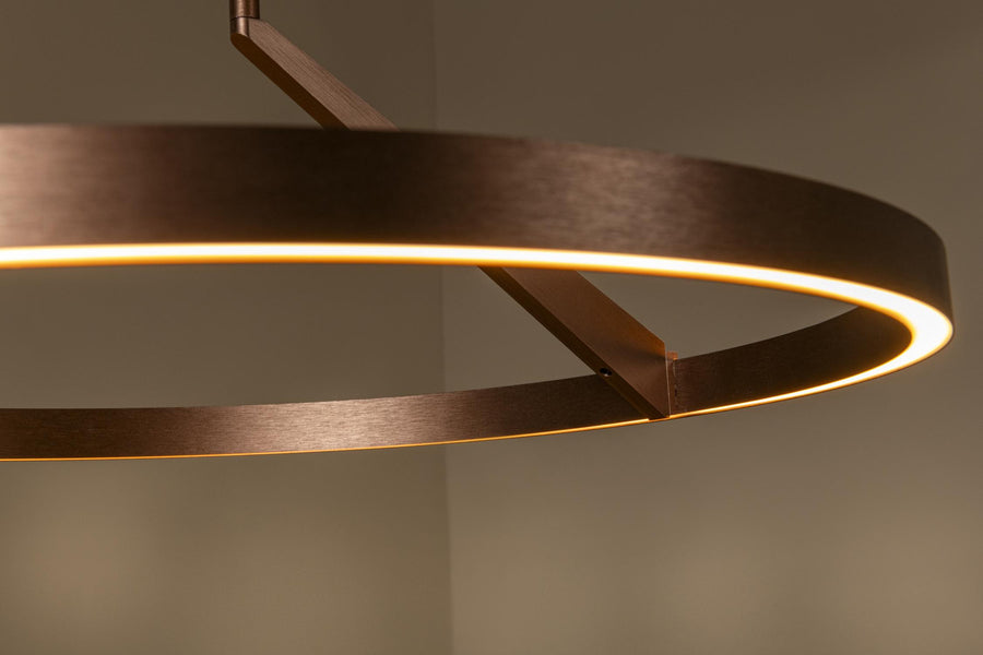 Lucide APPLAUSE dimbare LED-hanglamp met bewegingssensor Ø 60 cm, 32 W, 2700–4000 K, koffie