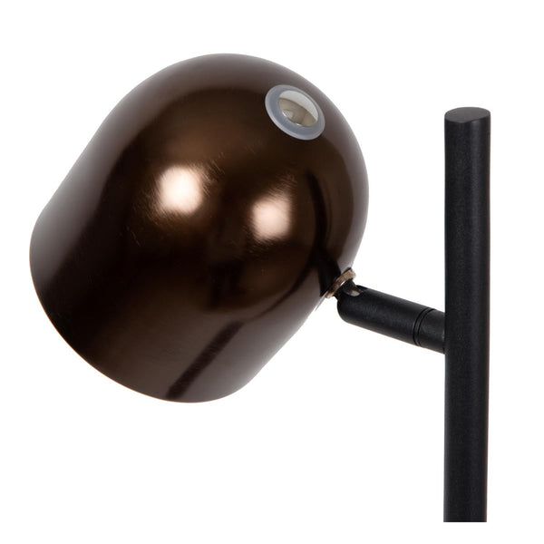 Lucide SKANSKA RECH oplaadbare LED-vloerlamp voor binnen en buiten met dimfunctie, Ø 23 cm, 3 W, IP44, koffie