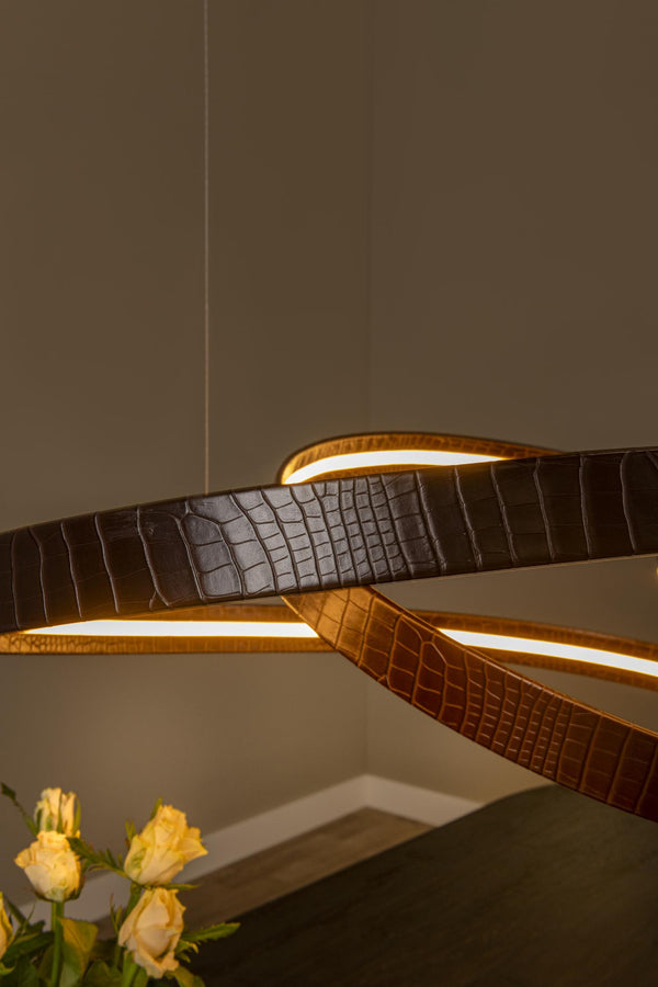 Lucide SLALOM dimbare LED-hanglamp 80 W, 2200–4000 K, koffie